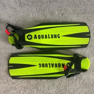 Aqualung Technisub Express Scuba Diving Fins Neon Yellow Diver Blades 2 Sz Giant